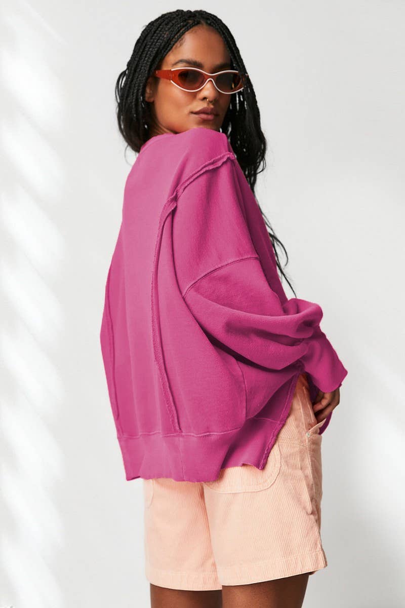 CREWNECK LONGSLEEVED SPORTS LOOSE HOODIE_CWOHOL0512