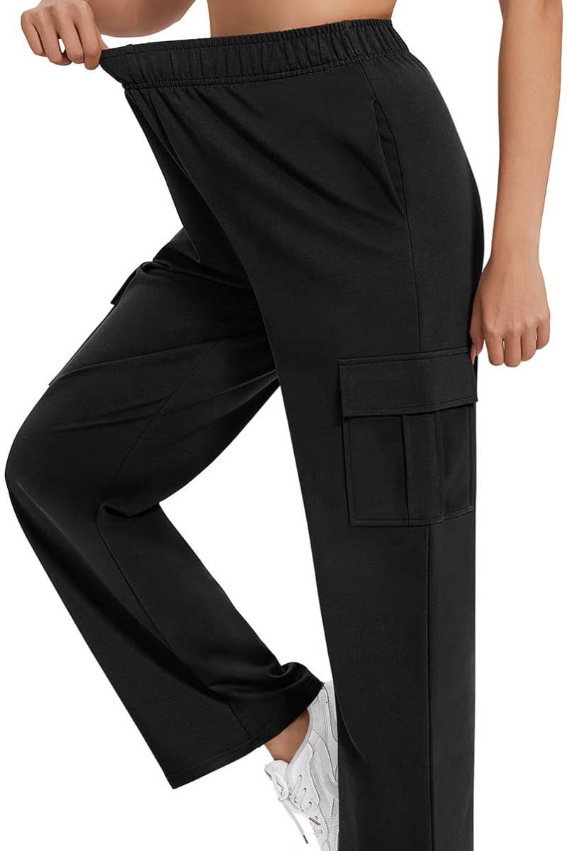 CWBMP0189_CARGO LOOSE SPORTS WIDE LEG POCKET PANTS