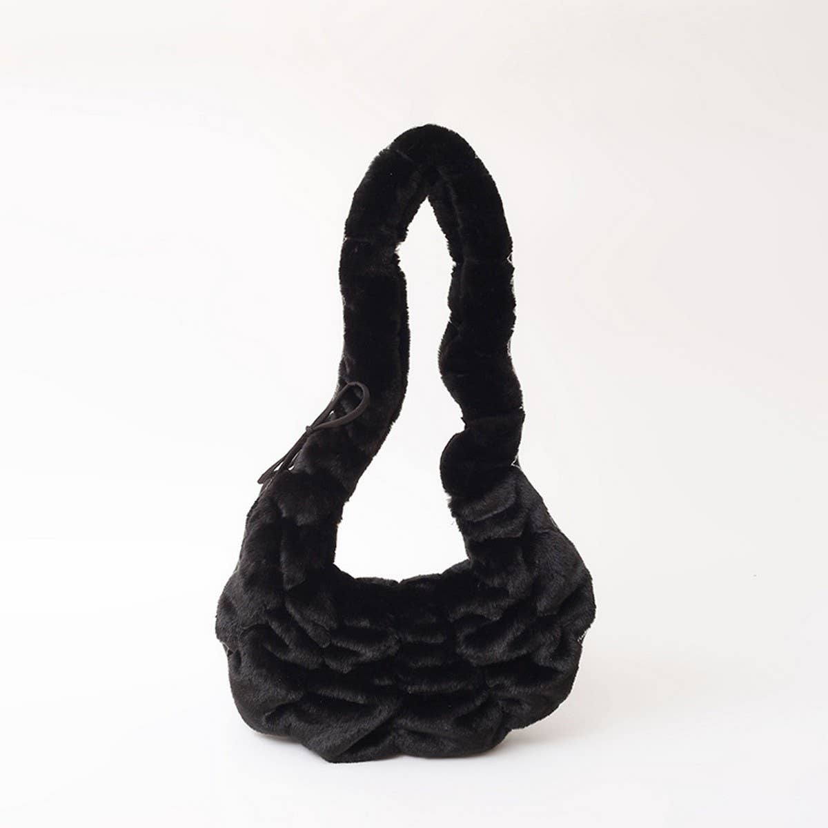 WINTER PLEATED SHOULDER BAG FASHIONABLE PLUSH BAG_CWAB3953
