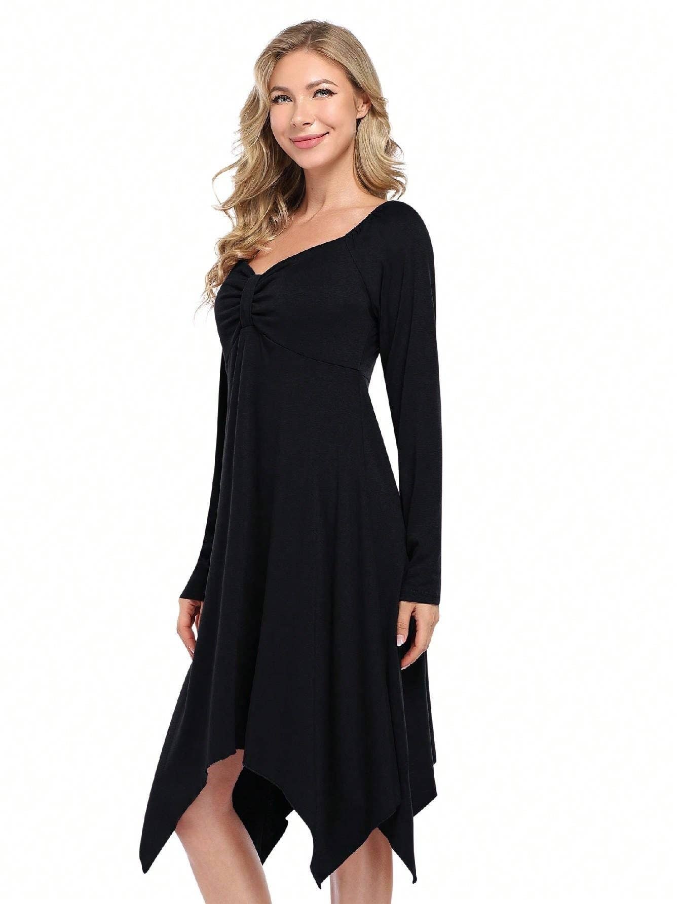 COMMUTER CASUAL DRESS WITH IRREGULAR HIGH WAISTED