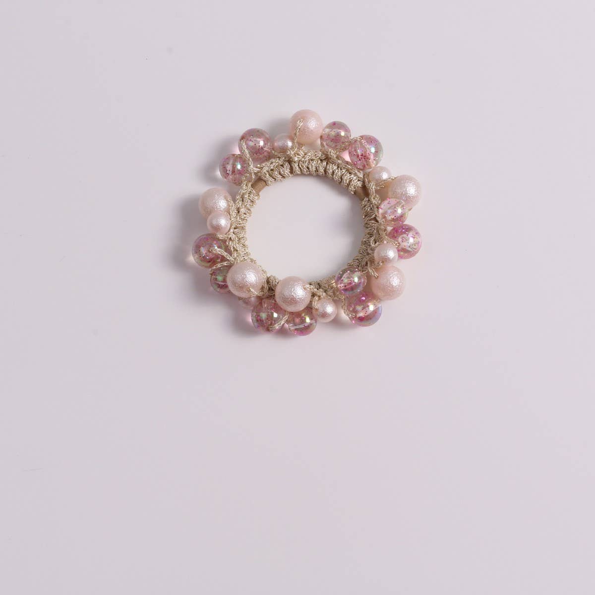 Sweet Cute Wrinkled Pearl Hair Tie Simple New Band