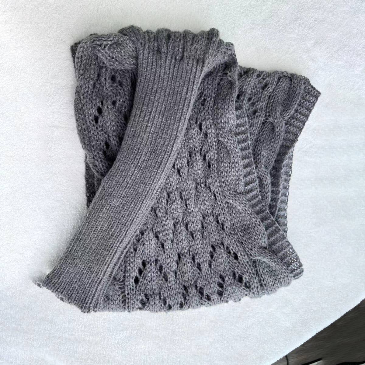 Cable Knit Infinity Scarf with Sleeves for Fall _CWASC1537