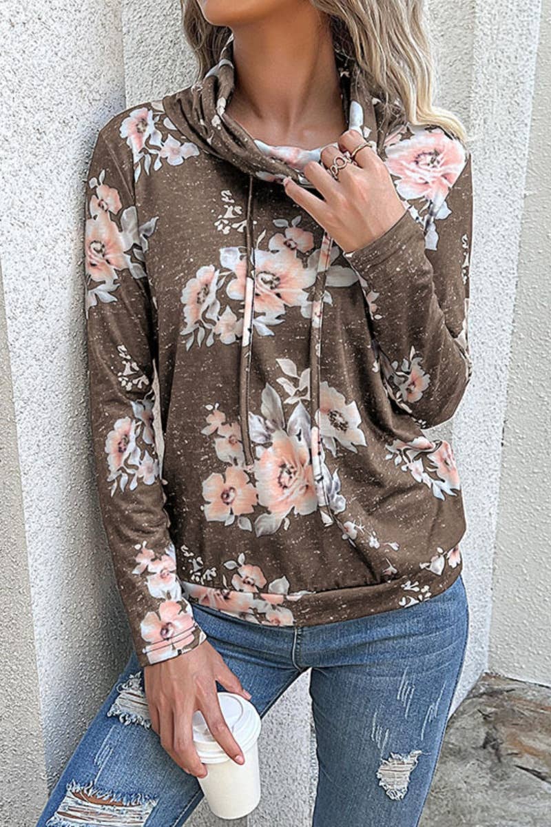 CWOHOL1015_PULLOVER PRINTED PILE NECK LONG-SLEEVED TOP