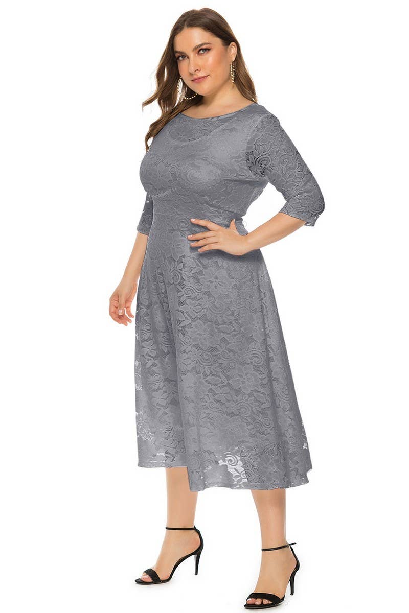 CWDMD3207_PLUS SIZE LACE POCKET EVENING GOWN DRESS