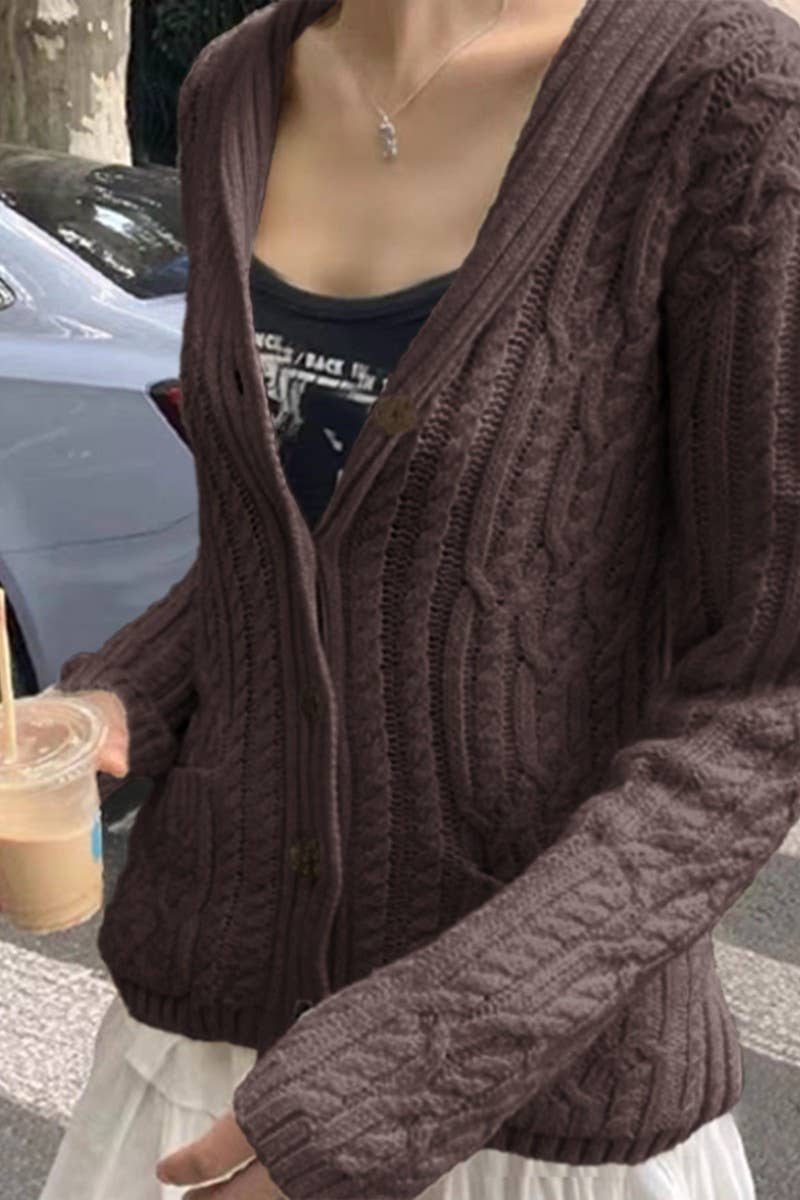 CWOCAS00009_CASUAL SIMPLE BUTTON LONG SLEEVE KNIT CARDIGAN