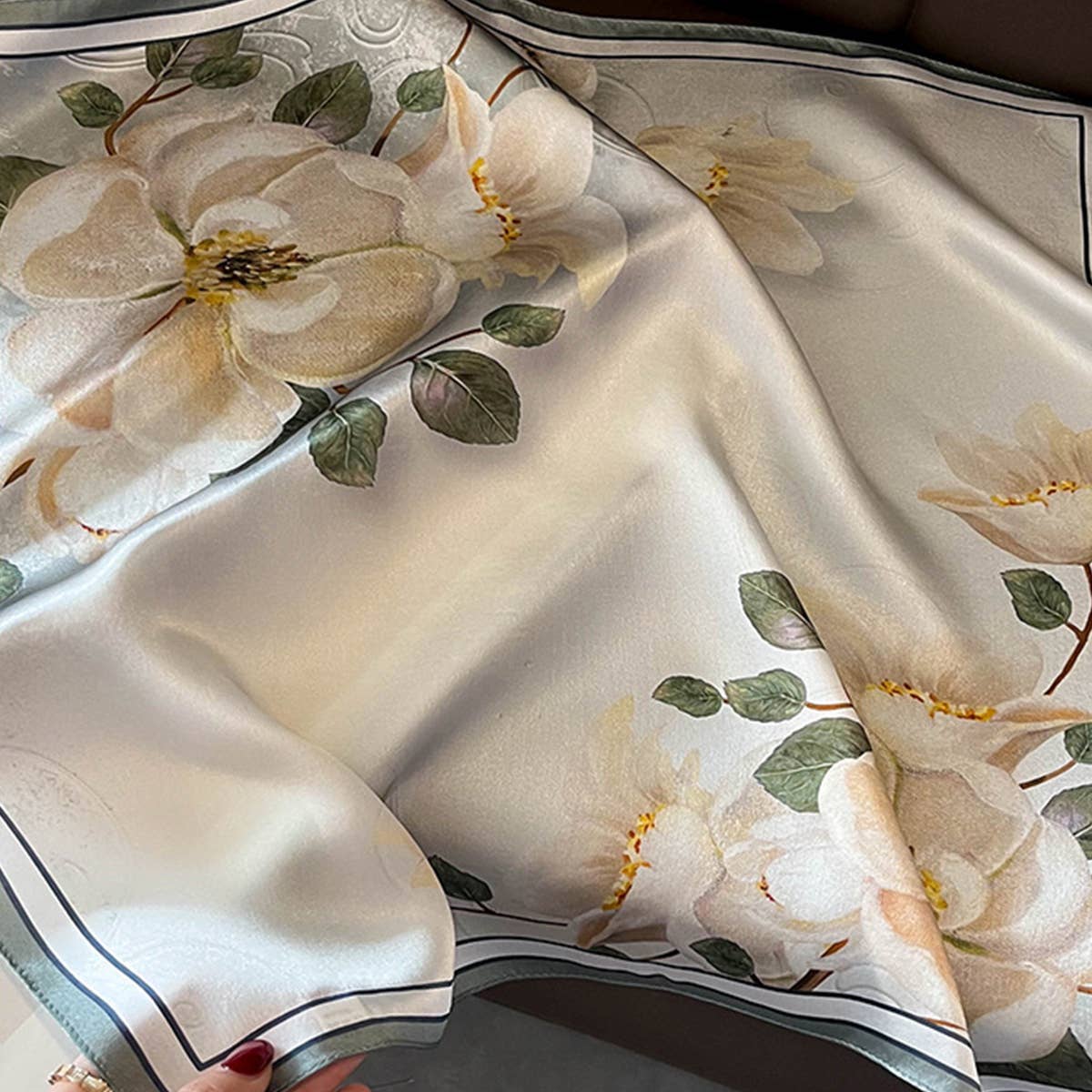 Floral Scarf - 100% Mulberry Silk Fall/Winter Wrap