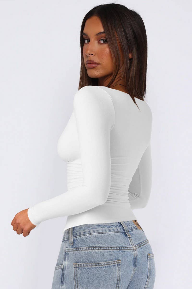 CWTTL2059_SUMMER LIGHT MATURE STYLE SLIM HOT GIRL TOP