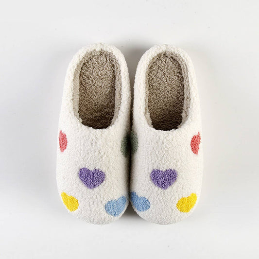 COLORFUL HEART-SHAPED WARM COTTON SLIPPERS