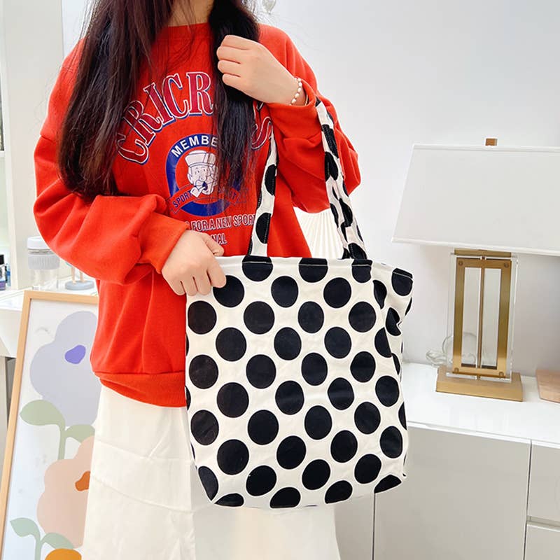 Large dot single-shoulder adjustable bag