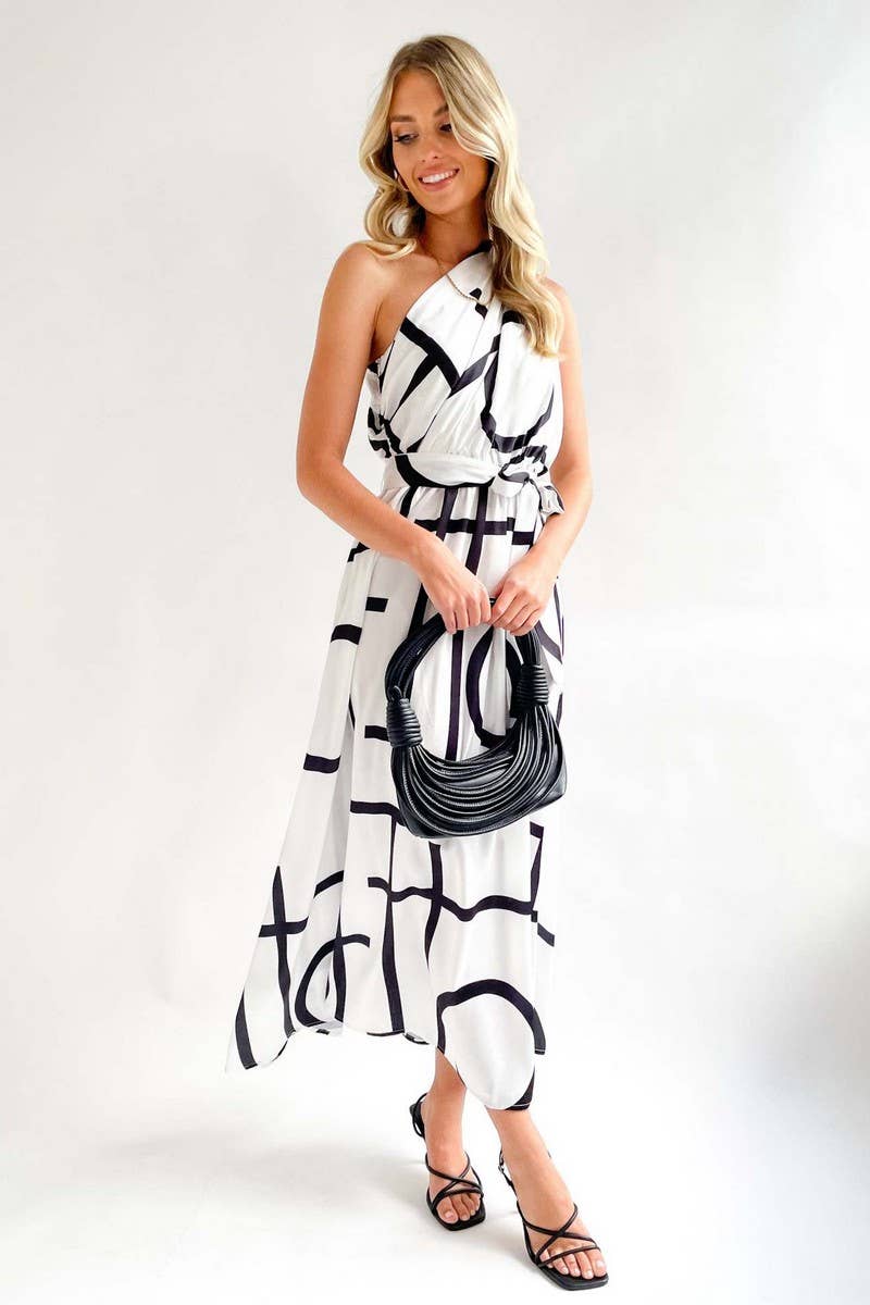 CWDMD1611_SLANT SHOULDER SLEEVELESS SEXY PRINT MAXI DRESS
