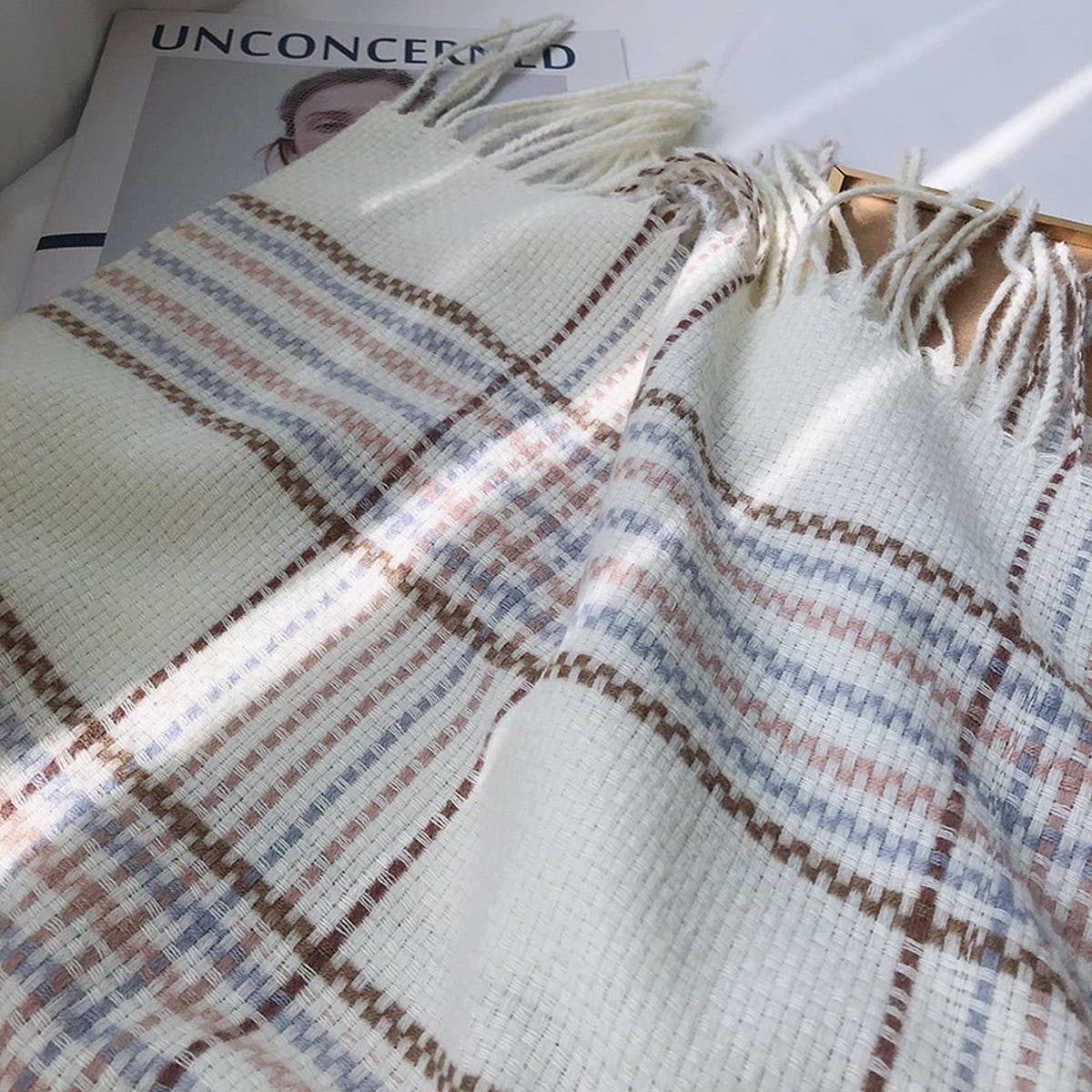 Plaid Faux Cashmere Scarf ??Thick Warm Winter Wrap_CWASC1453