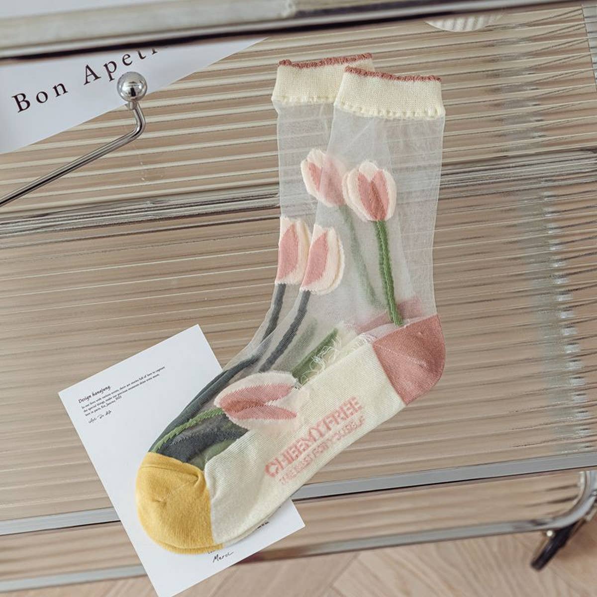 WOMEN TRANSPARENT CRYSTAL GLASS STOCKINGS