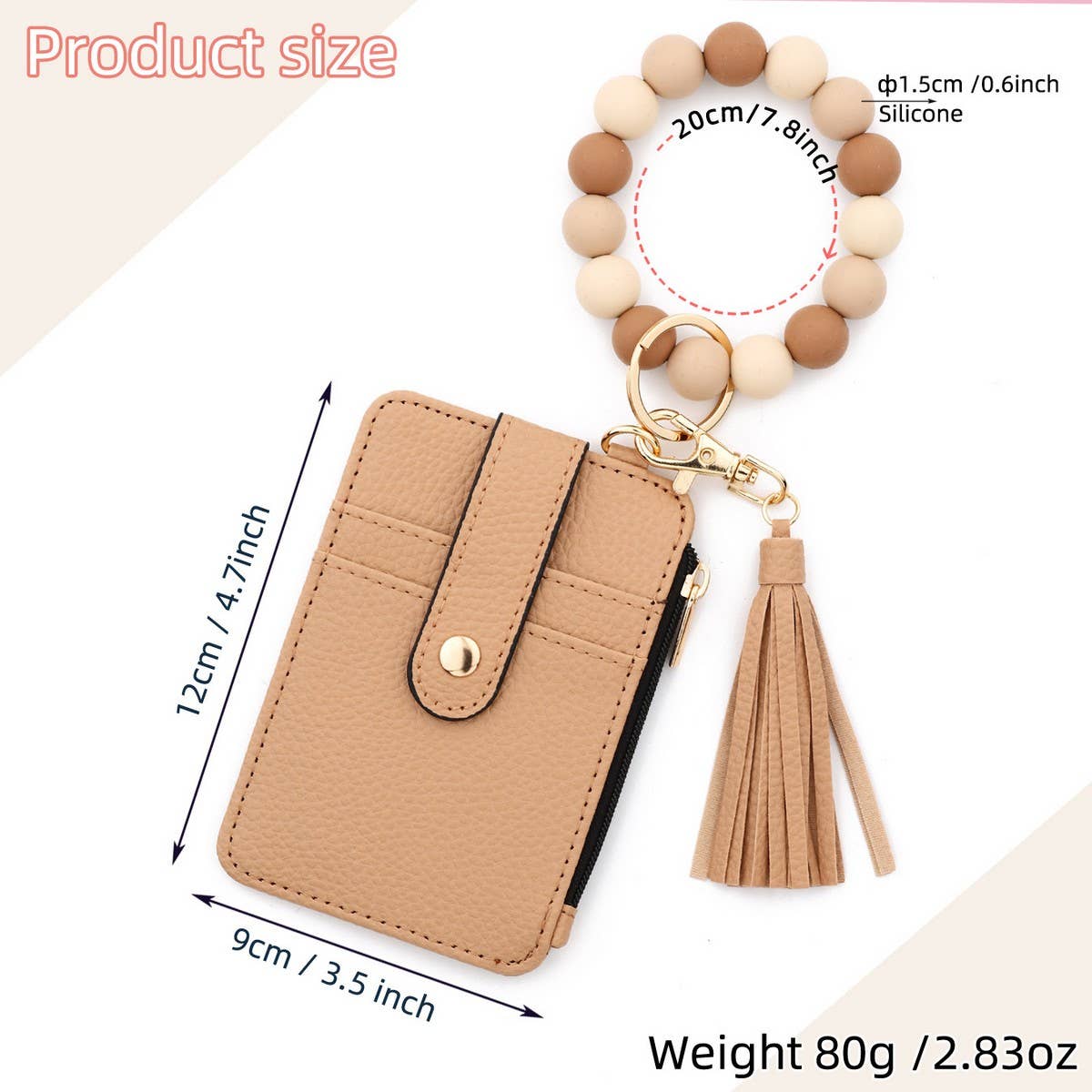 Leopard Card Wallet with PU Leather Keychain_CUAB00442