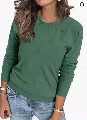 CASUAL COMMUTER PULLOVER SWEATER WITH THREAD NECK