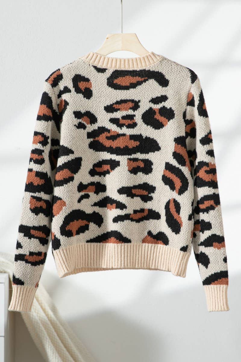 CWOSWL07421_COLORBLOCK LEOPARD PRINT PULLOVER SWEATER