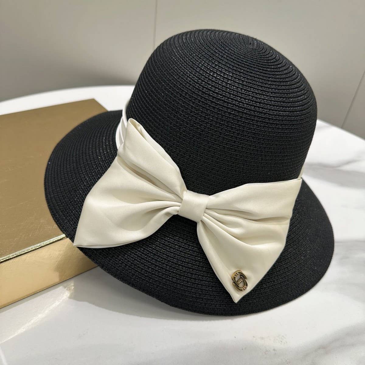 Summer all-match bow straw hat for women_CWAH3594