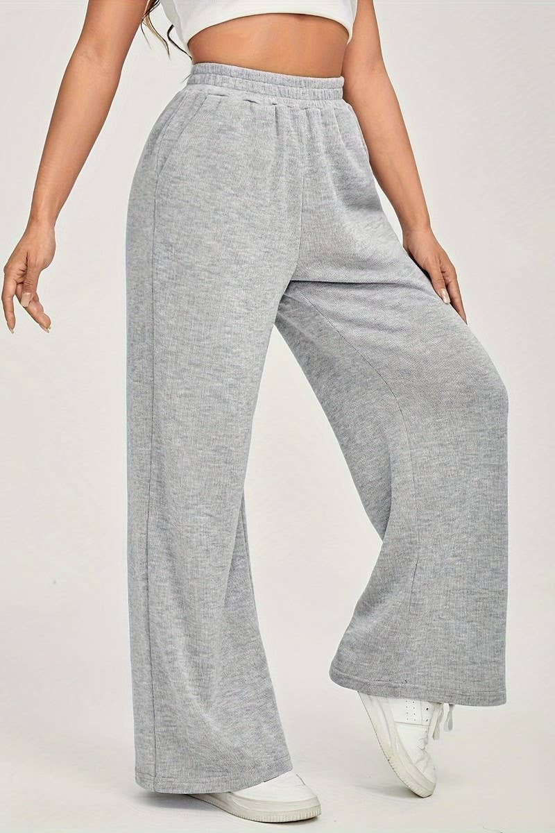 CWBLP1812_SOLID COLOR COMFORTABLE HIGH WAIST WIDE LEG PANTS