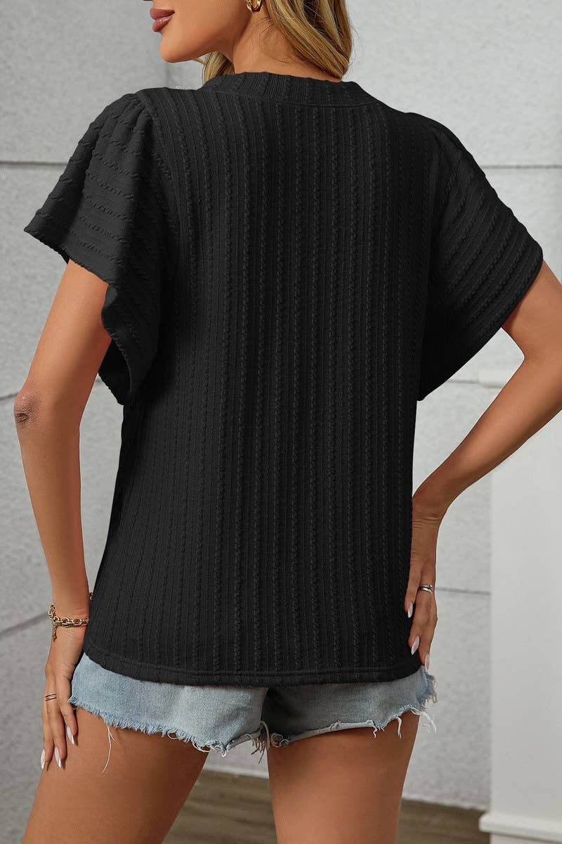 CWTTS1357_SUMMER DOUBLE-LAYER RUFFLE SHORT-SLEEVED T-SHIRT