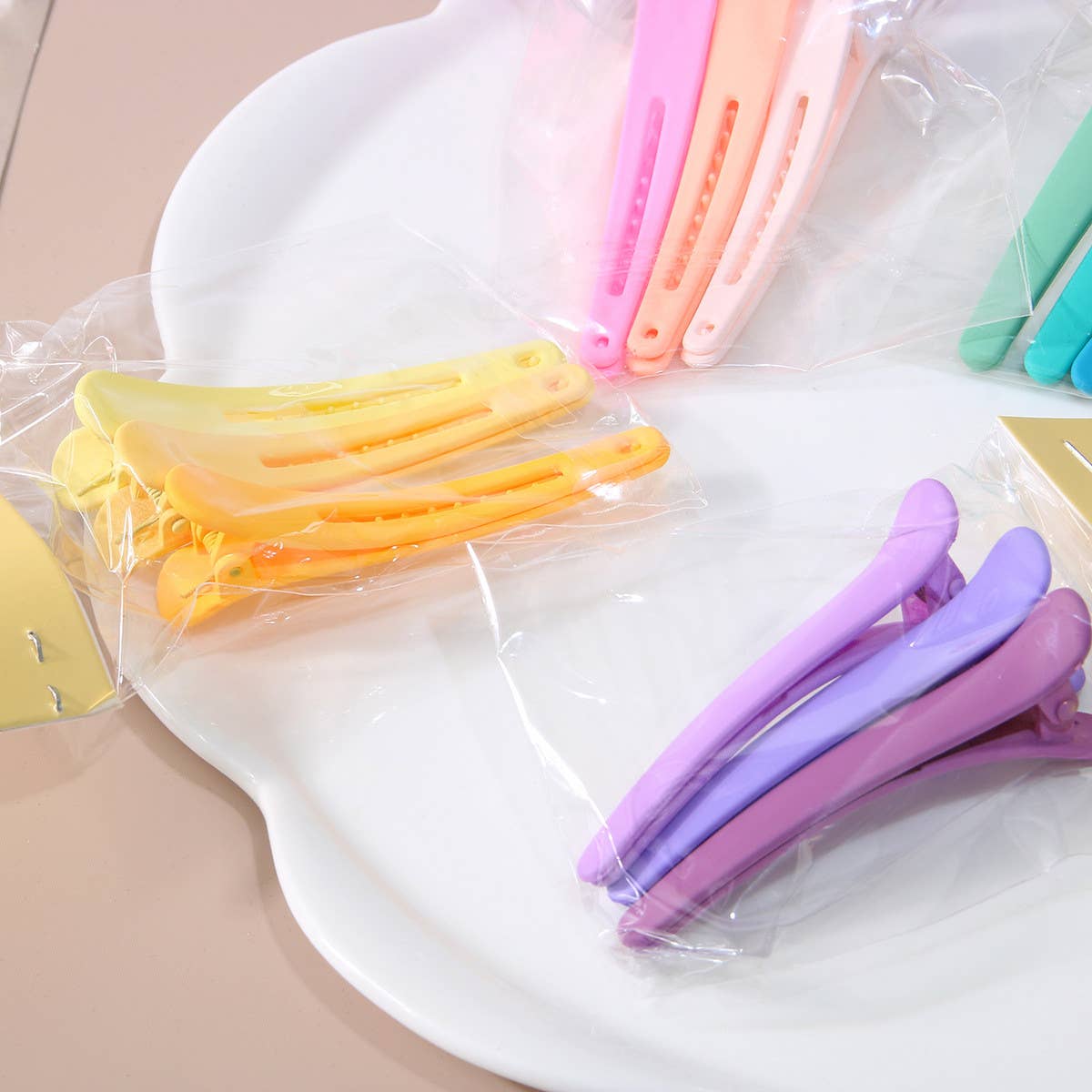 3PCS No-Crease Hair Clips Set Matte Duckbill Pins_CWAHA1045
