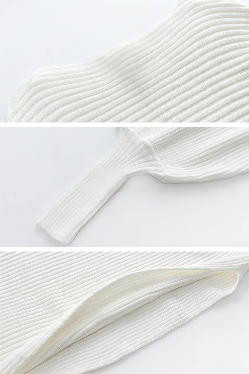 CWTTL1072 Oversized Long Sleeve Crew Neck Pullover Sweater