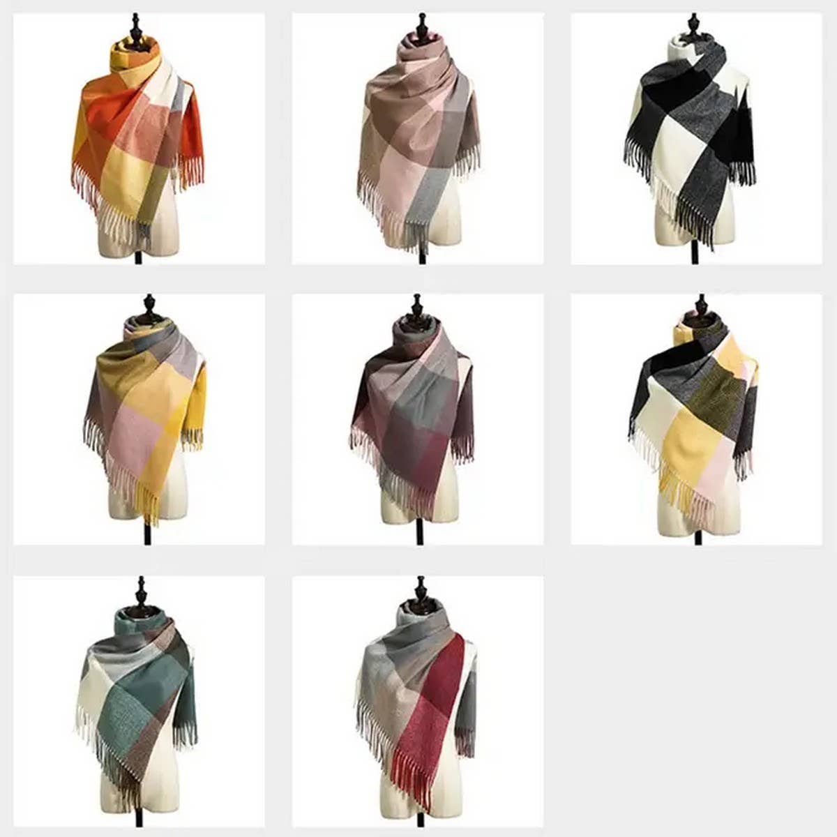 AUTUMN WINTER PLAID  THICK SHAWL SCARF_CWASC0176