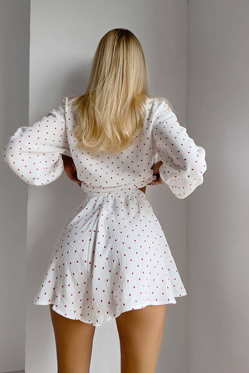 CWSPJ0069_LONG SLEEVED SHIRT WITH BUTTONS SHORTS PAJAMAS SET