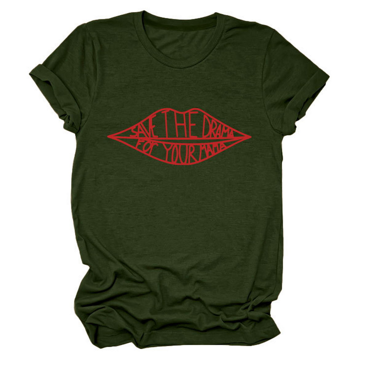 Women?™s Fashion Slogan Tee Crew Neck Short Sleeve_CWTTSL0482