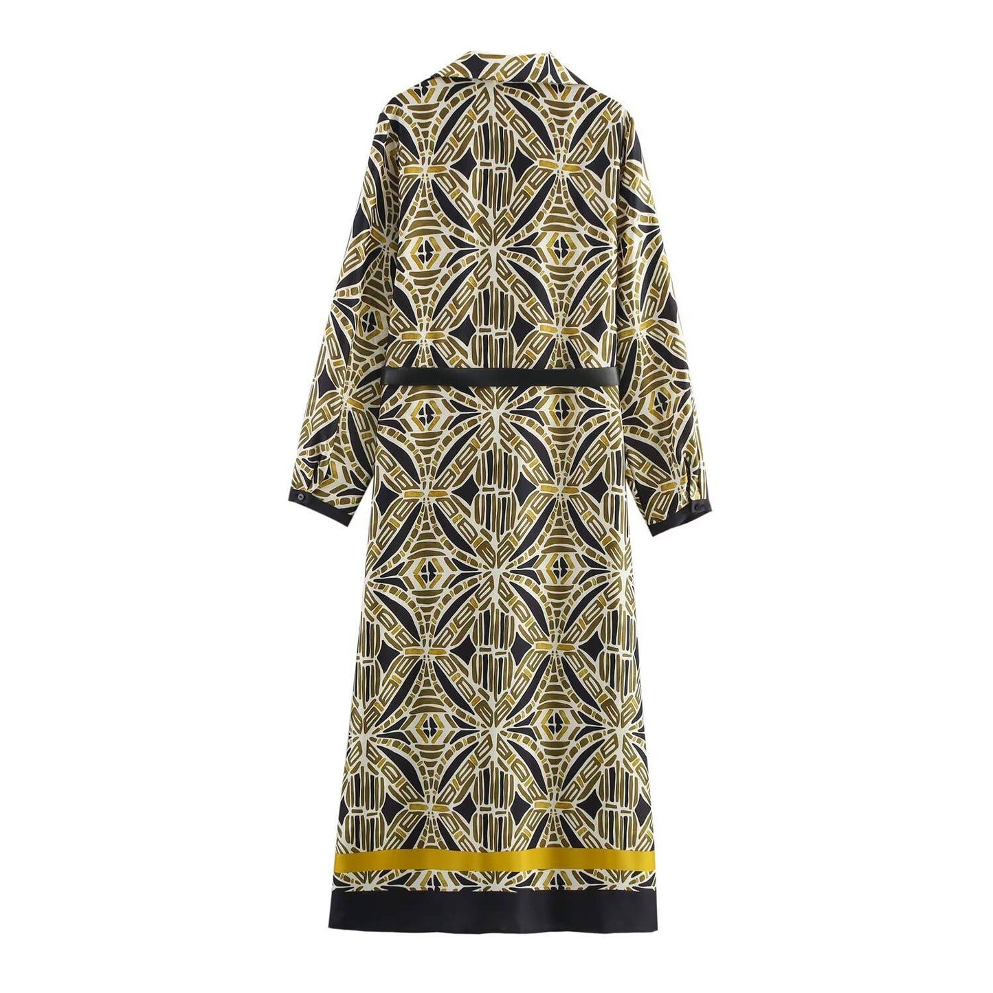 Belt fashionable loose-fitting printed dress