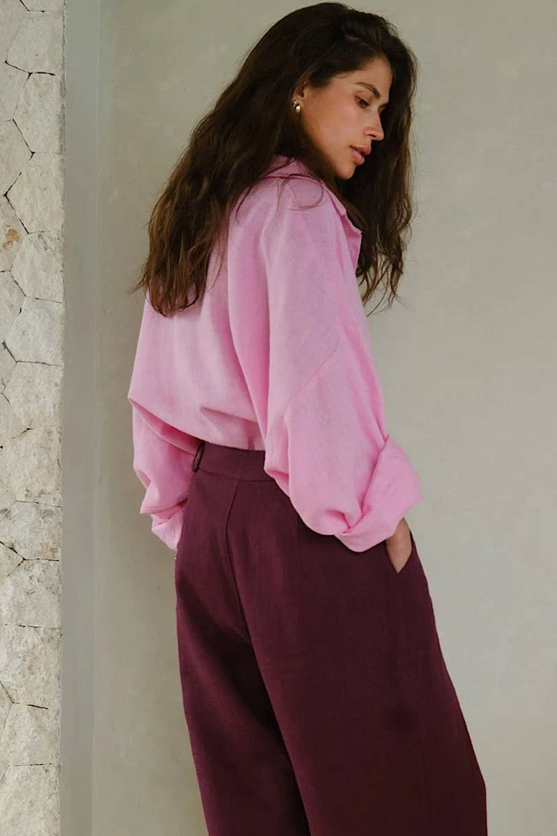 CWBLP00917_LONG-SLEEVED CASUAL LOOSE RUFFLED SHIRT