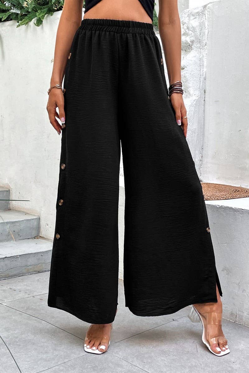 CWBLP2020_HIGH WAIST BUTTON SPLIT WIDE LEG PANTS