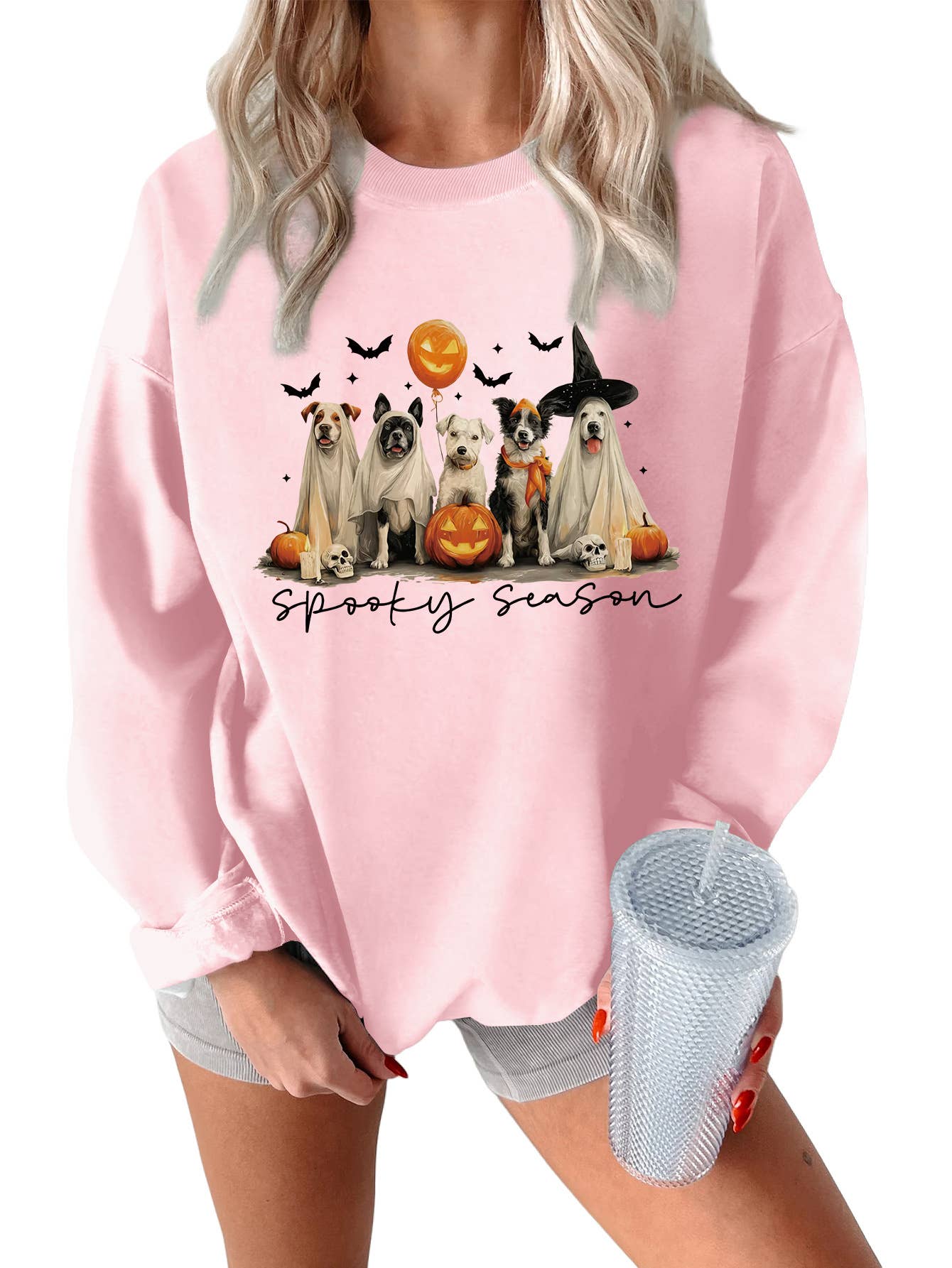 Cute and fun Halloween printed thick warm hoodie