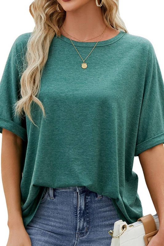 CWTTS1083_ROUND NECK SHORT SLEEVE BAGGY TOP