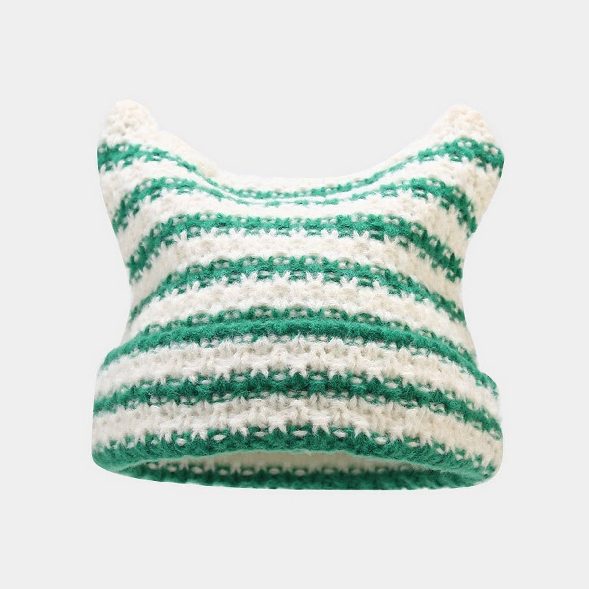 DEVIL EARS STRIPED WOOL KNITTED HAT_CWAH2125