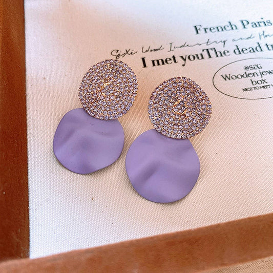 EXAGGERATED PLEATED ROUND HIGH-END EARRINGS_CWASC1328