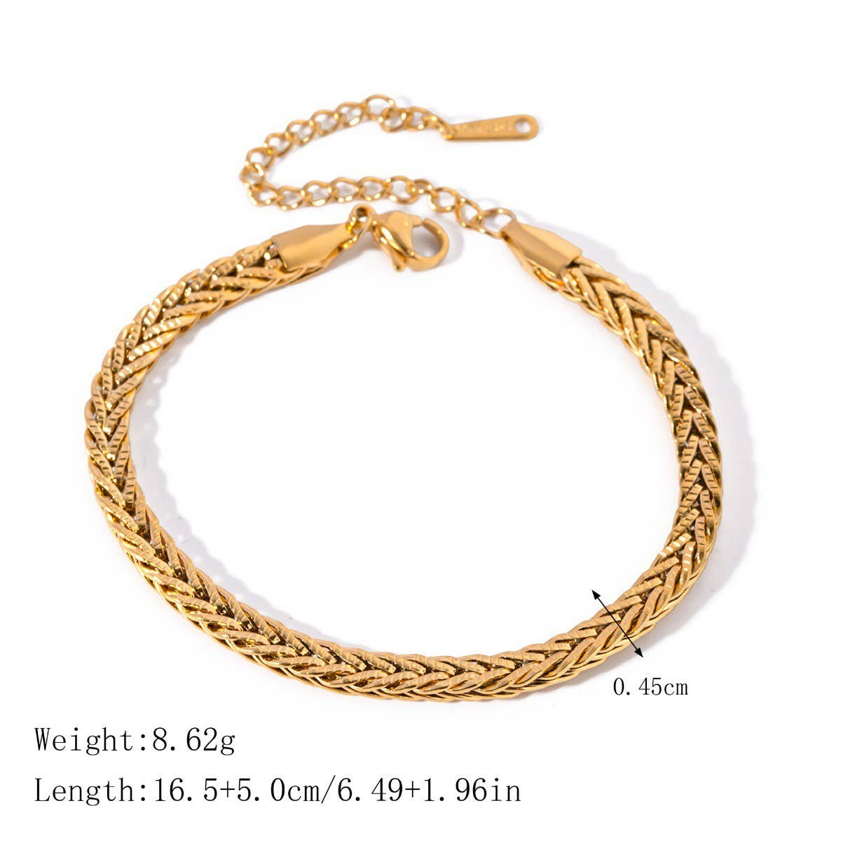 Zircon & Pearl Chain Bracelet in Stainless Steel_CWAJE4658