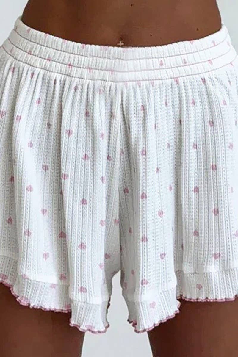 CWSPJ451_HOLLOW PRINT BREATHABLE PAJAMAS AND HOME WEAR SET