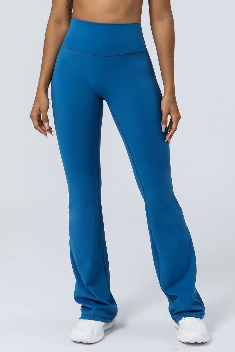 CWBLP1227_HIP-LIFTING HIGH WAIST FLARED FITNESS YOGA PANTS