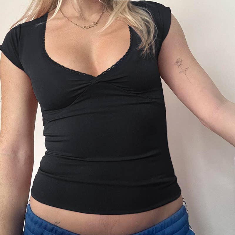 Casual style simple basic solid color T-shirt