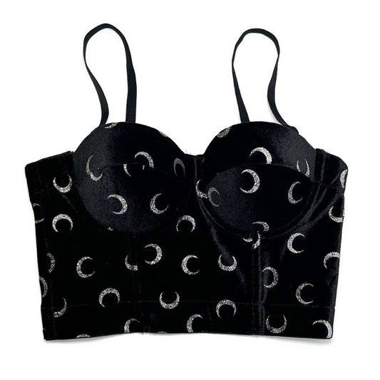 BLACK VELVET PRINTED PREMIUM HERRINGBONE CORSET_CWMM4234