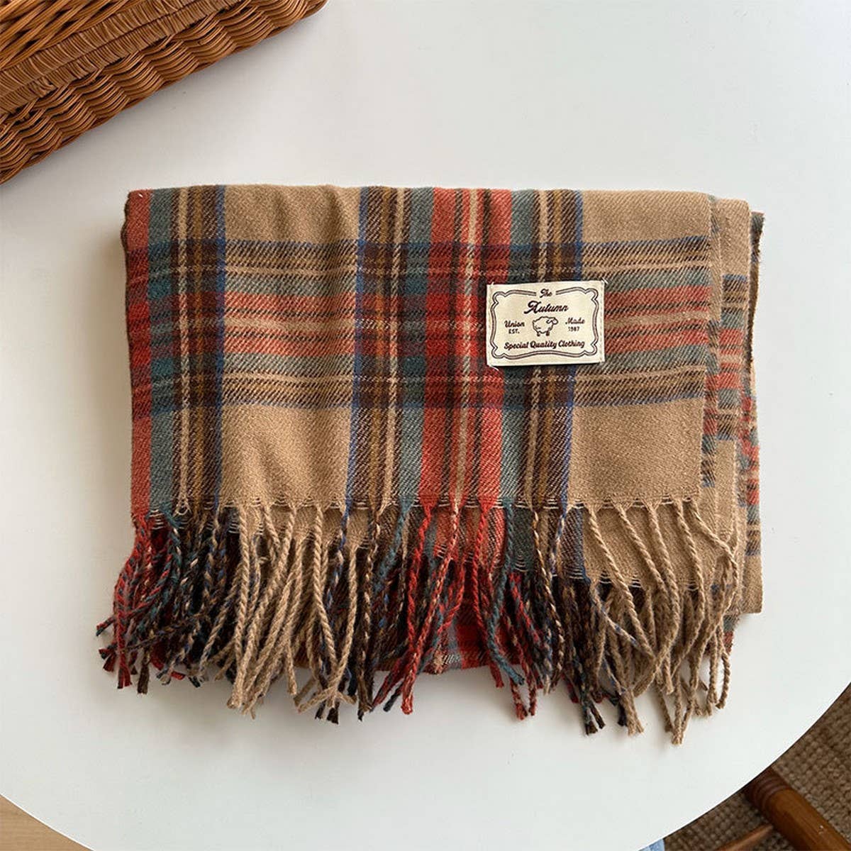 Plaid Colorblock Scarf - Classic Winter Wrap_CWASC2347