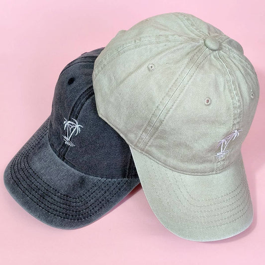 Soft Top Baseball Cap, Coconut Tree Design CWAH0017