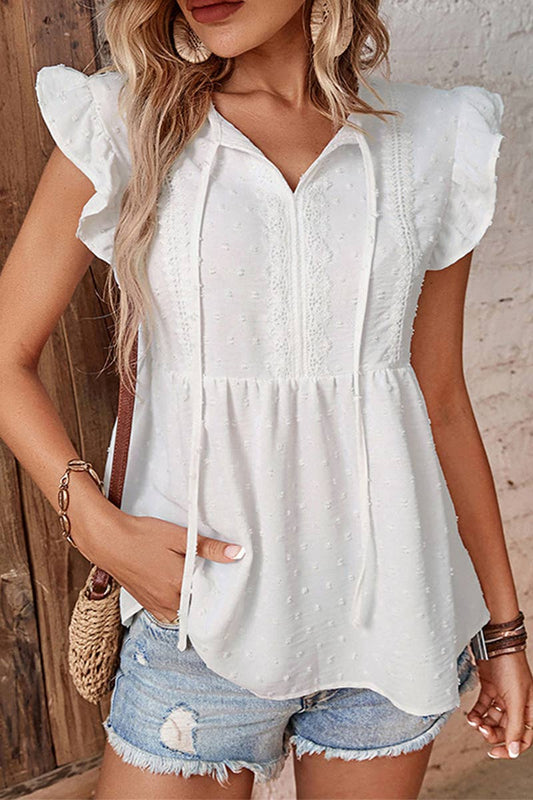 CWTBLS1577_NEW SUMMER FASHION DESIGN RUFFLE SHIRT