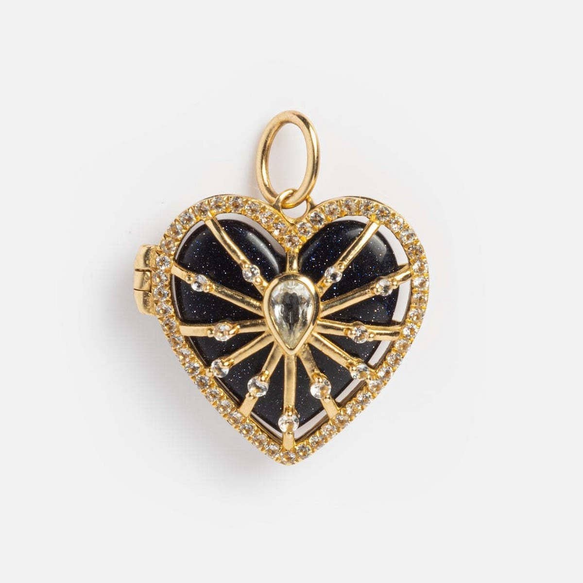 Gemstone Heart Locket Necklace ? Sparkling Love