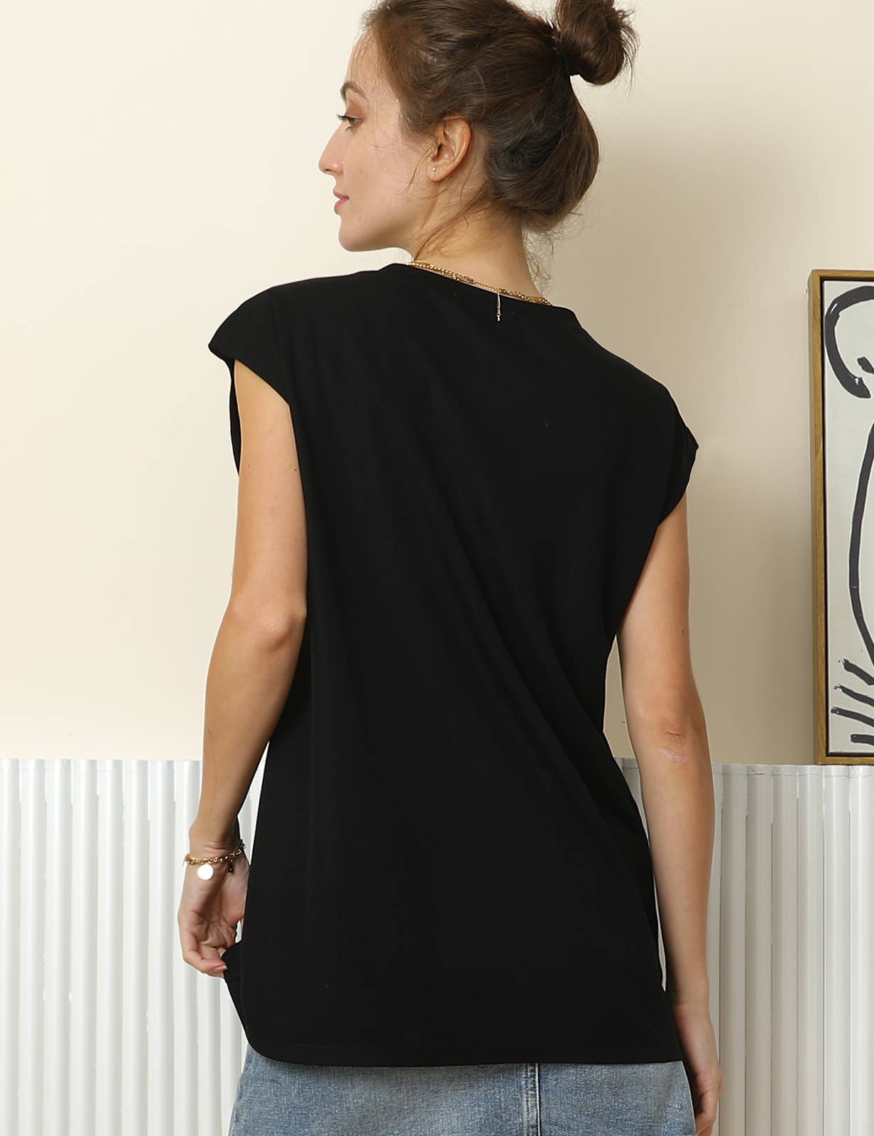 CWTTSL198_Round neck Sleeveless Knit Top