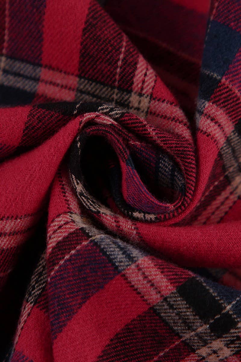 CWTSTL00911_RETRO PLAID LOOSE LONG-SLEEVED SHIRT JACKET