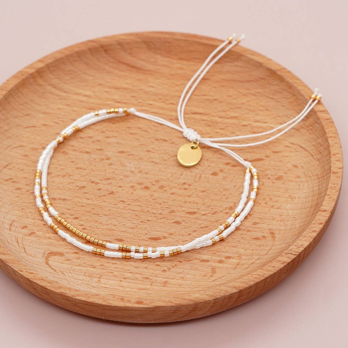 DOUBLE-LAYER RICE BEAD HAND-WOVEN BEADED BRACELET