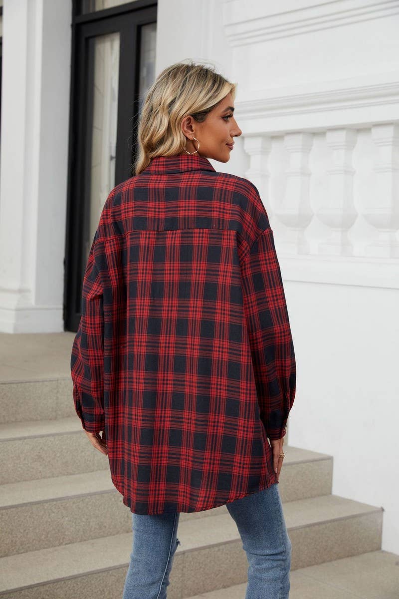 CWTSTL1296_CASUAL PLAID BRUSHED LONG SLEEVE SHIRT