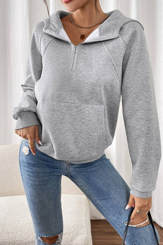 CWOHOL0787_SOLID COLOR THICKENED HOODED SWEATSHIRT