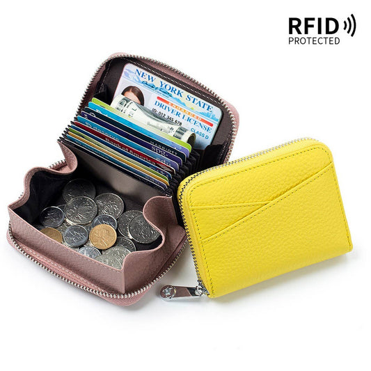 COIN PURSE ZIPPER GENUINE LEATHER CARD HOLDER_CWAB3829