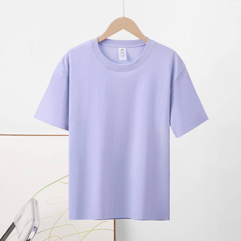 CWTTS0921_SOLID COLOR CREW NECK SHORT SLEEVED TOP